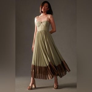 Anthropologie corset maxi dress